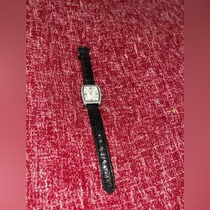 Watch style jewel surround face Swiss movement parts simulated leather band